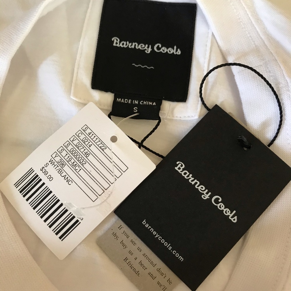 Barney Cools T-Shirt Size Small Nwt White Street Wear Skate Surf Logo Minimalist — image 6 of 8